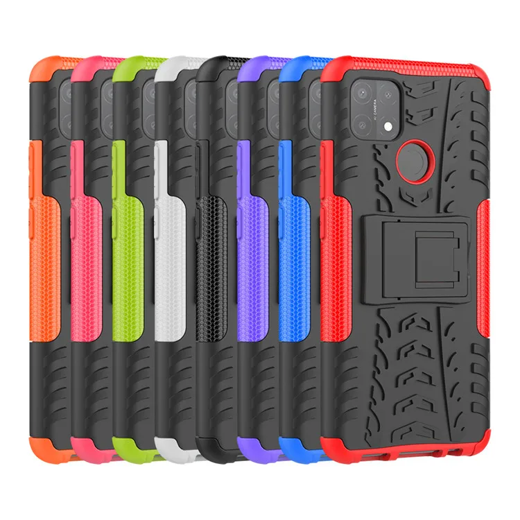 

For OPPO A35 Dazzle Pattern Silicone Mobile Phone Armor Invisible Foldable Kickstand Rubber Back Cover case Find x3 realme 8 pro, 8 colors