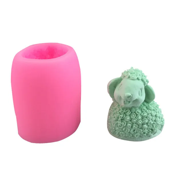 

diy handmade 3D fondant silicone soap mold sheep silicone chocolate moulds, Random