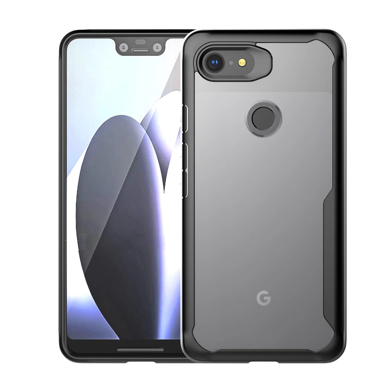 

Clear Transparent Phone Back Cover Tpu Frame Pc Shockproof Cell Phone Case For Google Pixel 3 3XL Pixel 5