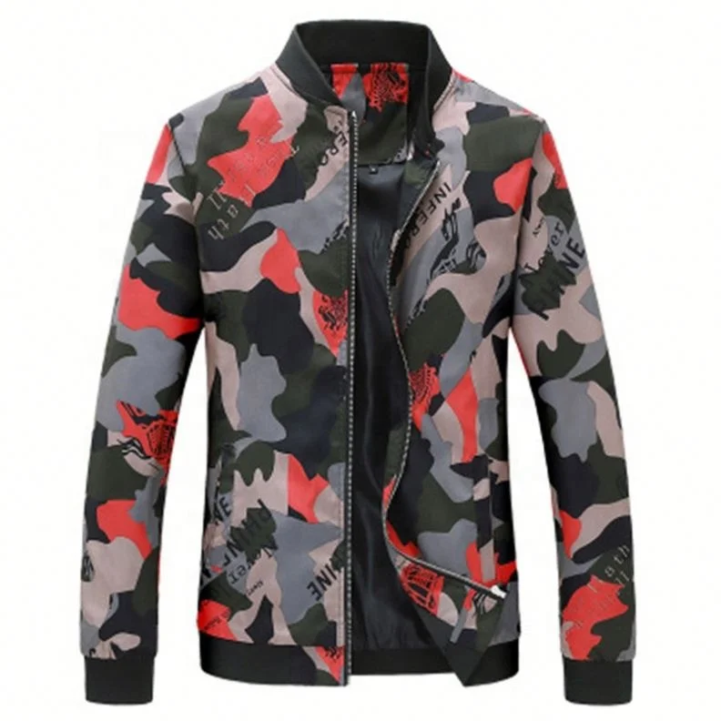 

Designer Style Camouflage Stand Collar Casual Men's Jackets