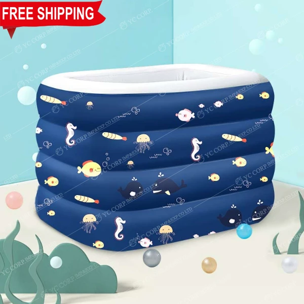 

FSPATIO Amazon Baby Swimming Pool Indoor Newborn Inflatable Thickened Swimming Bathtub Inflatable Swimming Pool, Blue