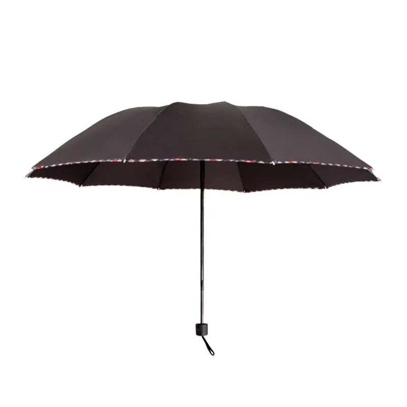 

WHY43 Three-Folding 10K Big Strong Umbrella Sunshade Rain Umbrella Covered Edge Gift Umbrella Custom Logo, Multi-colors