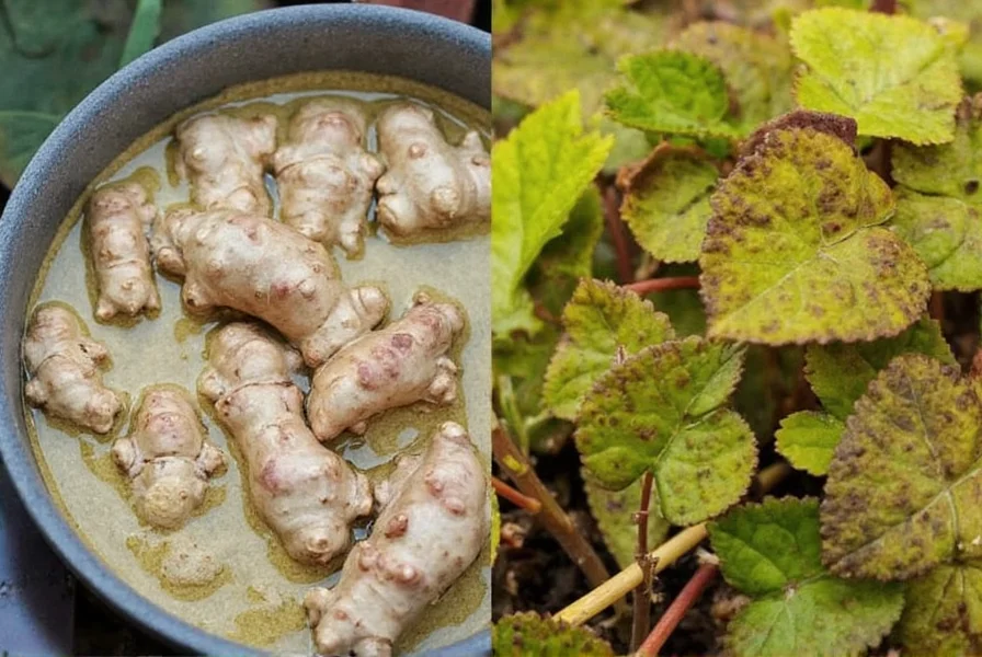 Mystic ginger plant showing purple-tinged stems and leaves in a garden setting