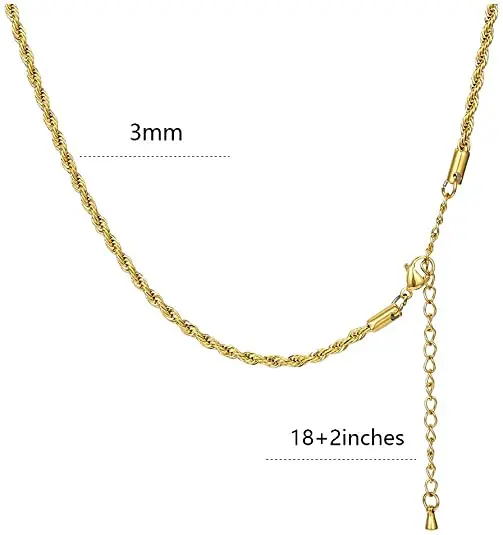 

Fashion Personalized Exquisite Gold Rope Chains Necklace, Gold color