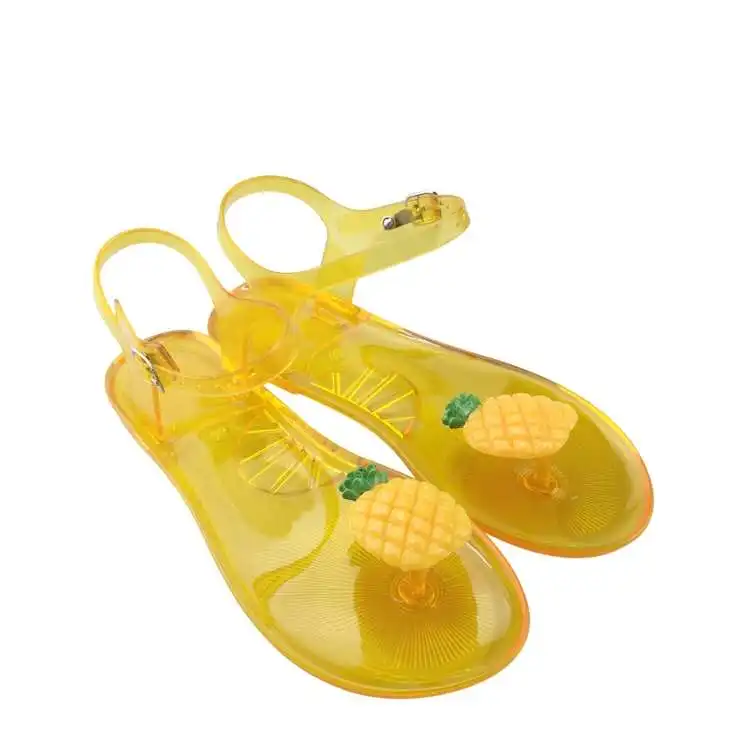 

2021 hot sale Lady Plastic Fruit platform bling cheap Sandals Comfortable Summer Woman Jelly Shoes wholesale for girl
