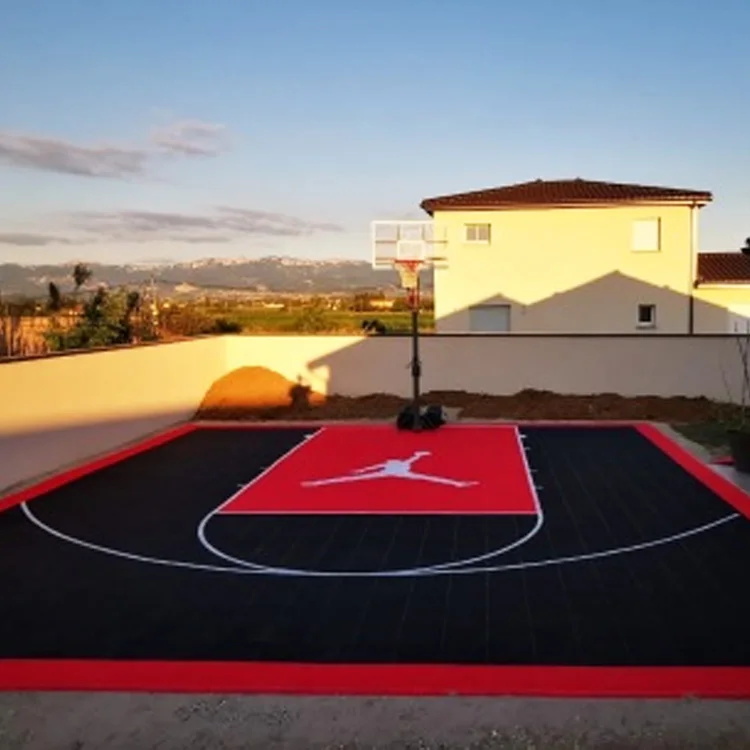 

20x25 feet outdoor half court basketball of playground flooring for backyard basketball court