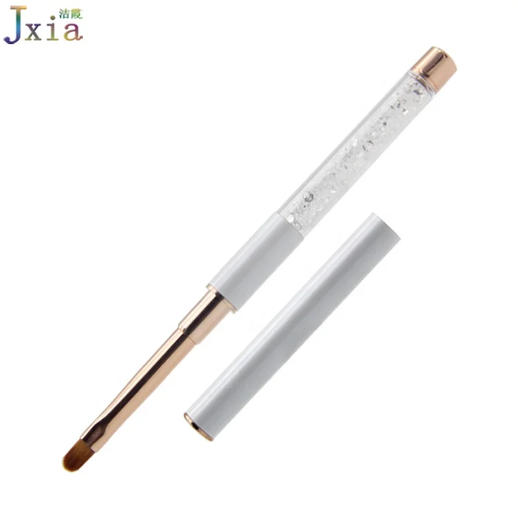 

Custom Logo Rose Gold Metal Handle Design UV Gel Paintng Tools Nail Art Oval Brushes