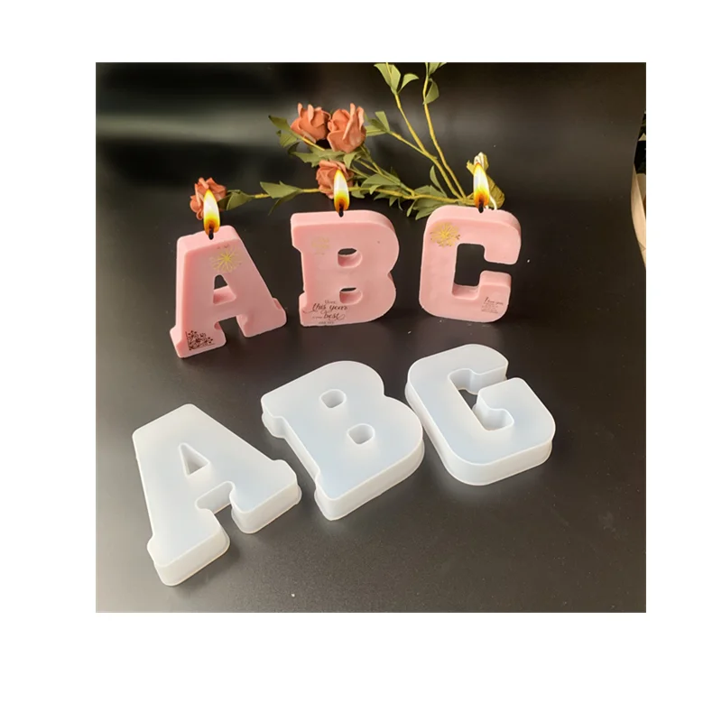 

L8837 English Letter Silicone Mold 3D Letter A to Z Mold Decoration Aromatherapy Candle Soap Cake Large Alphabet Resin Mold