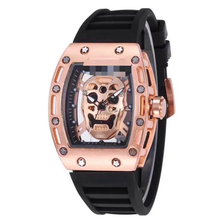 

2021 New Mens Person Cranial head Watches Rectangle Dial Skull Face Men Watches Wrist Watches