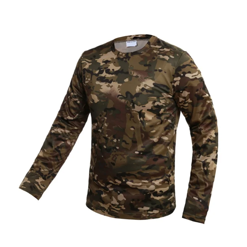 

100%Polyester Mens Compression camo printing patterns wholesales long sleeves Shirt