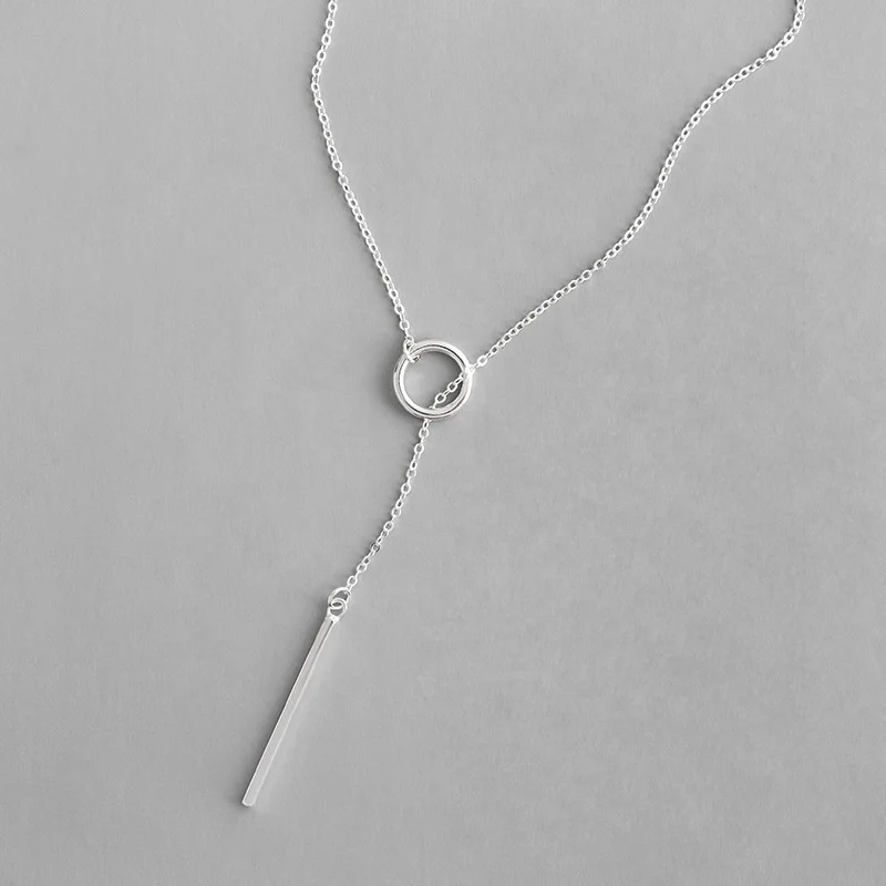 

NewSN53 Y shape 925 sterling silver jewelry necklace bar charm fashion necklace