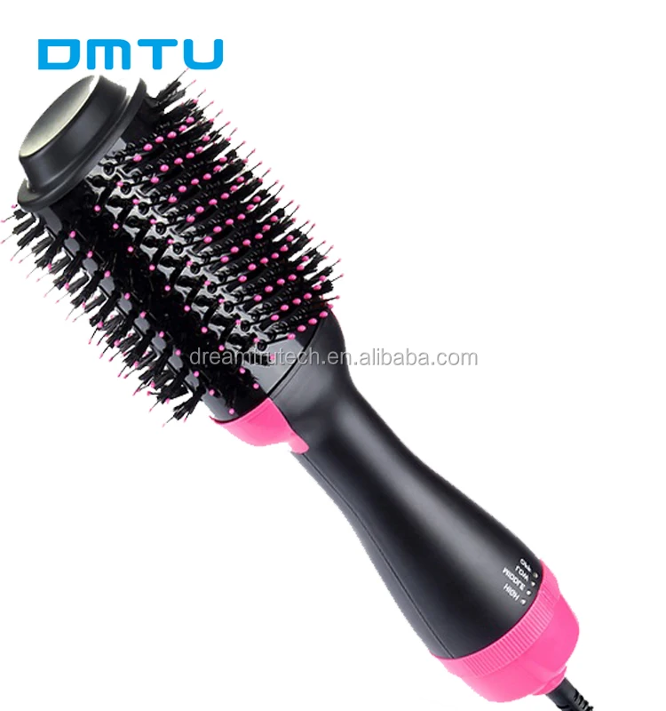 

DMTU China Best Supplier Powerful One step Hot Air Brush Hair dryer and styler 2in1 brush Roller curler straightener 3 in 1, Blue (customized as you request)