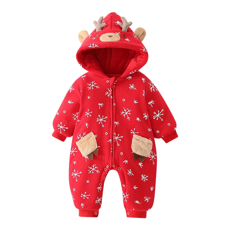 

Baby Clothes Organic Cotton Jumpsuit Newborn long Sleeve Christmas creeper Baby winter thick pajamas