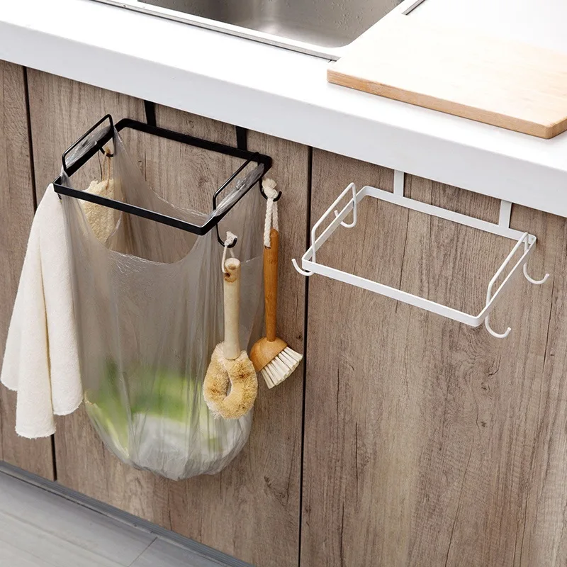 

Iron Cabinet Trash Rack Kitchen Trash Rack Plastic Bag Trash Can Bracket Storage Rack