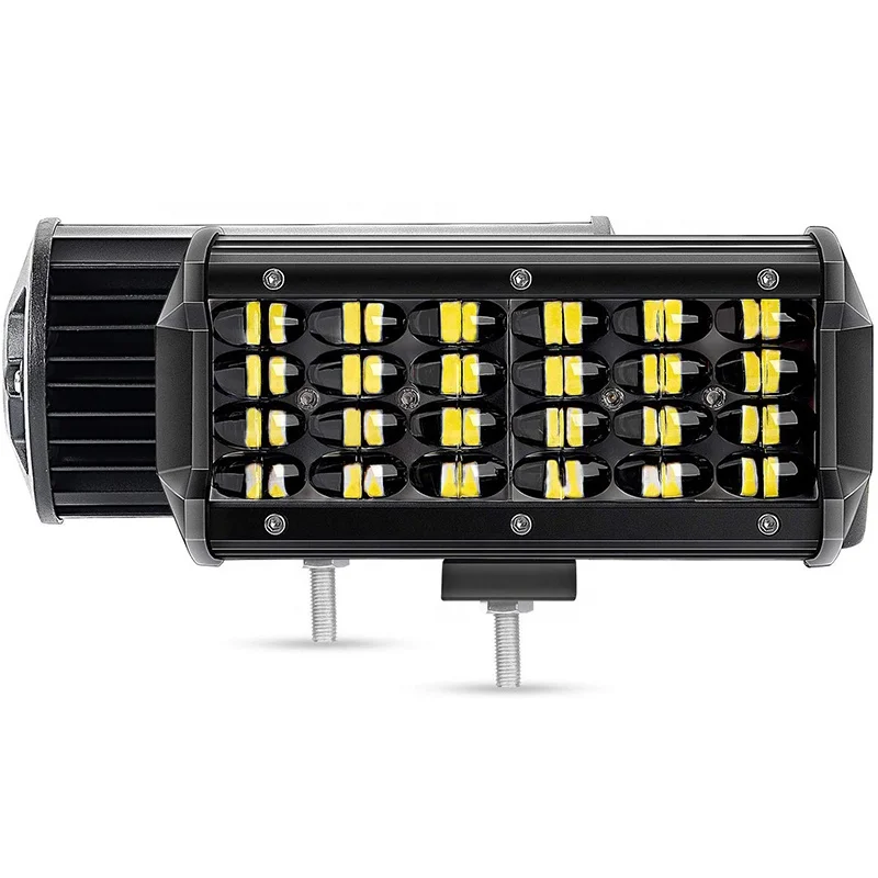 

7 Inch 72w 7200 lm Quad Row LED Off-Road Pods Spot Beam Fog Driving Work Light for Truck 44 ATV SUV Boat Jeep Tractor