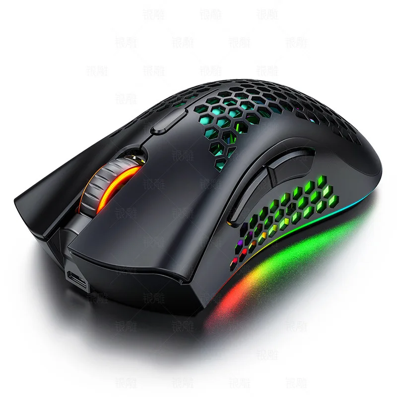 

2.4Ghz A3 RGB honeycomb Shell 1600 DPI Colorful Design Gamer Lightweight wireless Gaming mouse