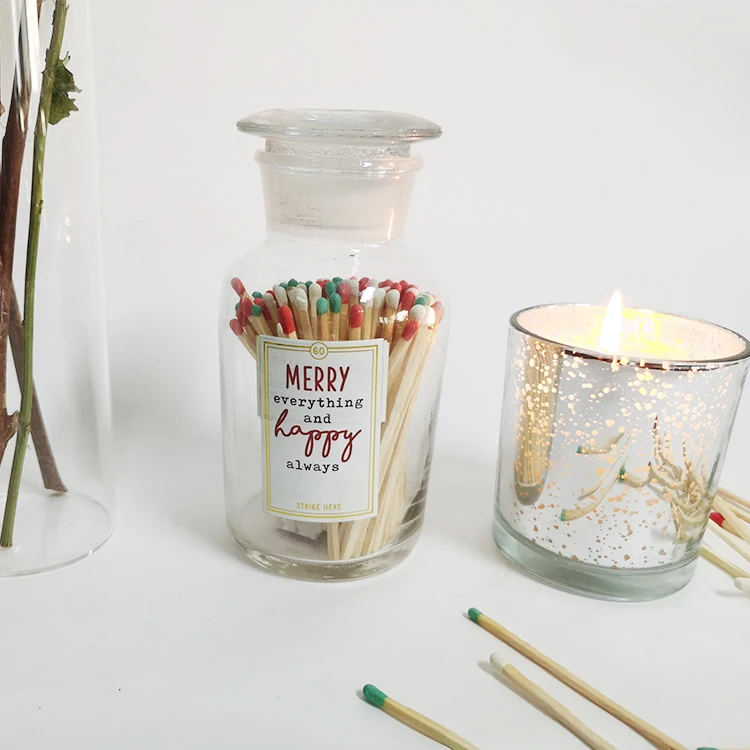 Wholesale Price Colorful Match Sticks Safety Packing Matches In Glass