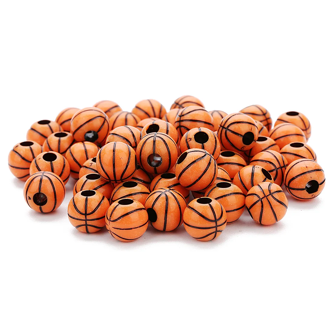 

12mm Sports Pony Round Ball Spacer Beads Jewelry Making Acrylic Baseball Volleyball Rugby Tennis Basketball Beads, Colors