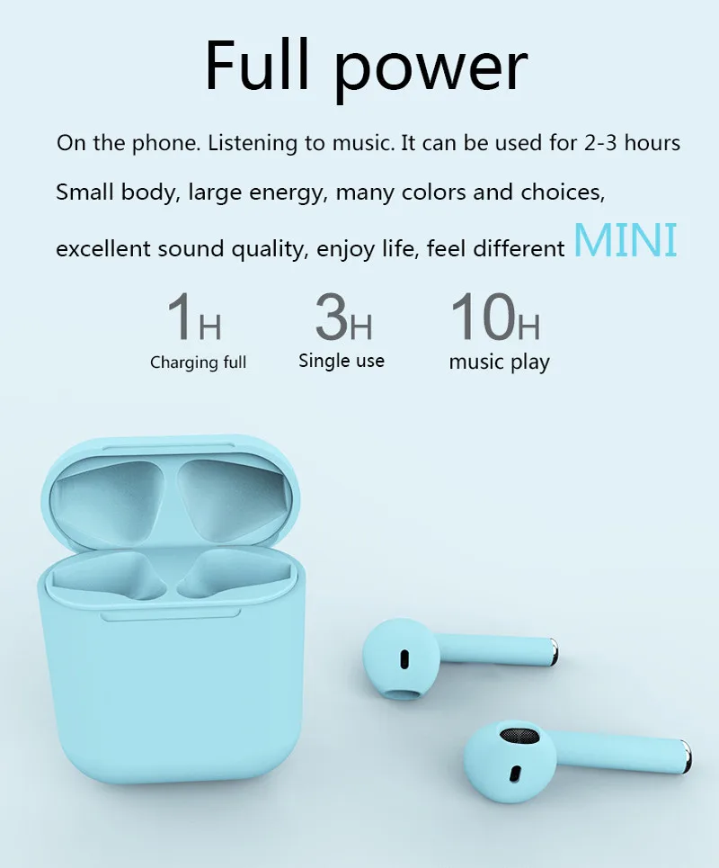Lonvel Wholesale Colorful TWS i12 inpods 12 Wireless Earphones Frosted Feel Touch Control Tws Earbuds Macaron Bluetooth Earphone - ANKUX.COM