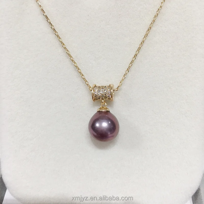 

Exquisite Demon Purple Edison Natural Freshwater Pearl Pendant 18K Gilded Small Waist Necklace Jewelry