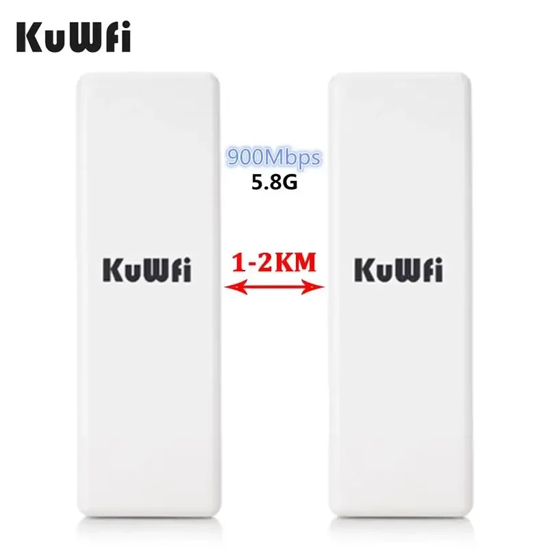 

Factory price KuWFi 900mbps 14dbi panel antenna 2km long range point to point outdoor wireless bridge for monitor computer