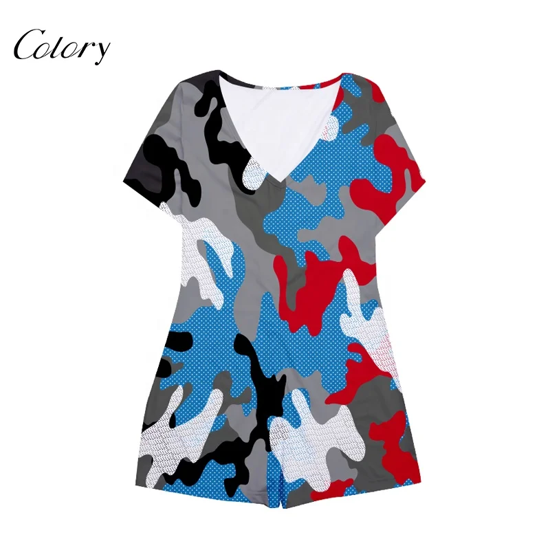 

Colory Woman Onesie Pajamas Jumpsuit Women Sexy Short Sleeve Onesie, Picture shows