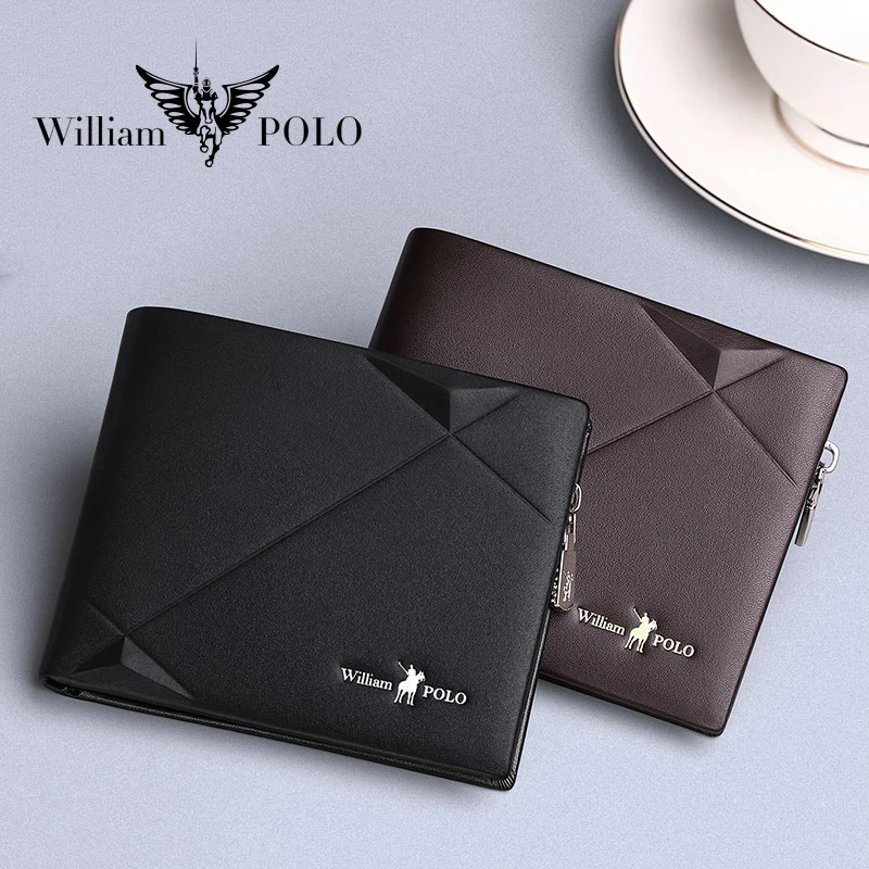 

Cow black leather wallet for men Fashion Bifold Card Holder Wallet RFID Blocking men short wallet High Quality