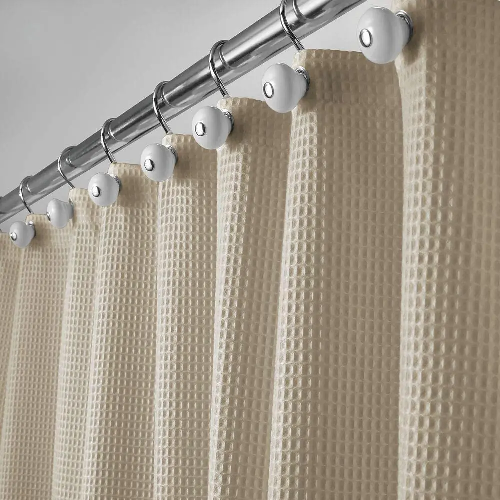

Hotel Quality Polyester/Cotton with Waffle Weave and Rust-Resistant Metal Grommets for Bathroom Shower Curtain, Accept customized color