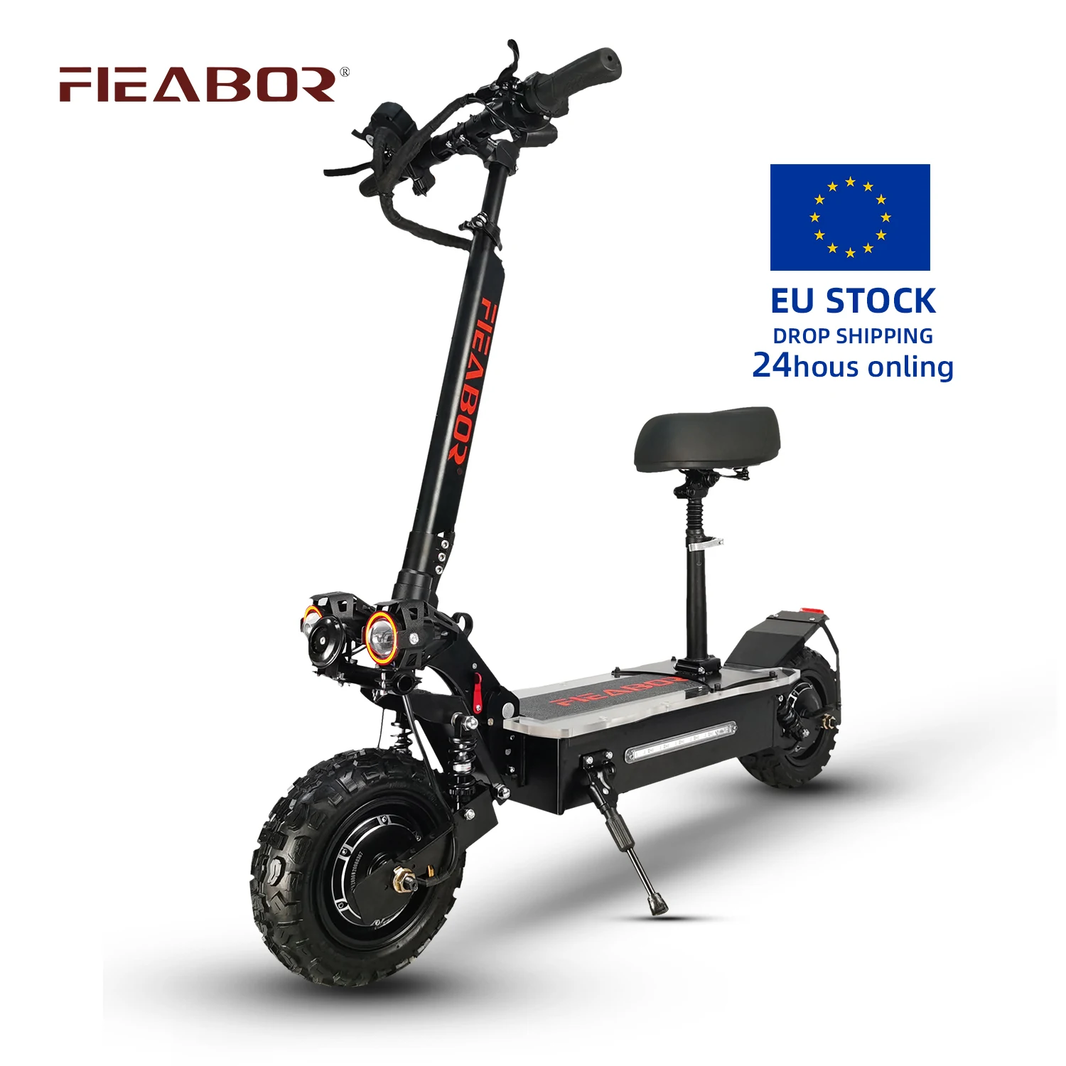 

Ship From EU 11 inch 60V 27Ah 5600W Double Drive Motor Max Speed 75km/h Adult Electric Scooter with Removeable Seat