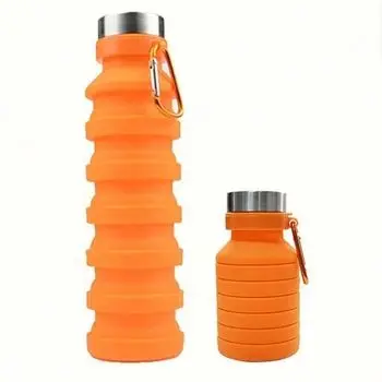

Wholesale Private Label BPA Free Silicone Folding Bottle Collapsible Water Bottle For Camping Travel, Customized logo acceptable