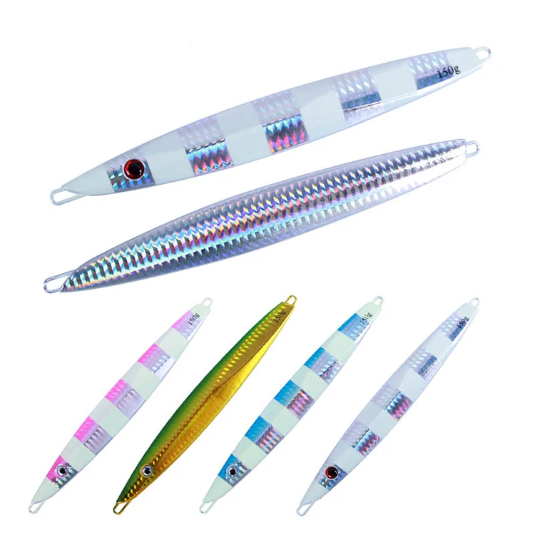 

WEIHE 80g 100g 120g 150g Luminous lead fish Deep sea Metal Jig Jigging Fishing fish Lure, 4colors