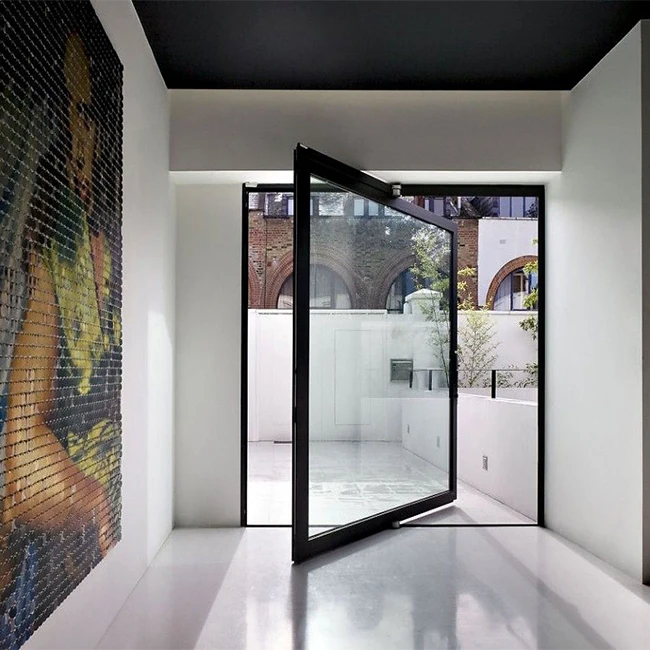 Latest Design Aluminum Insulating Glass Front Entrance Pivot Door