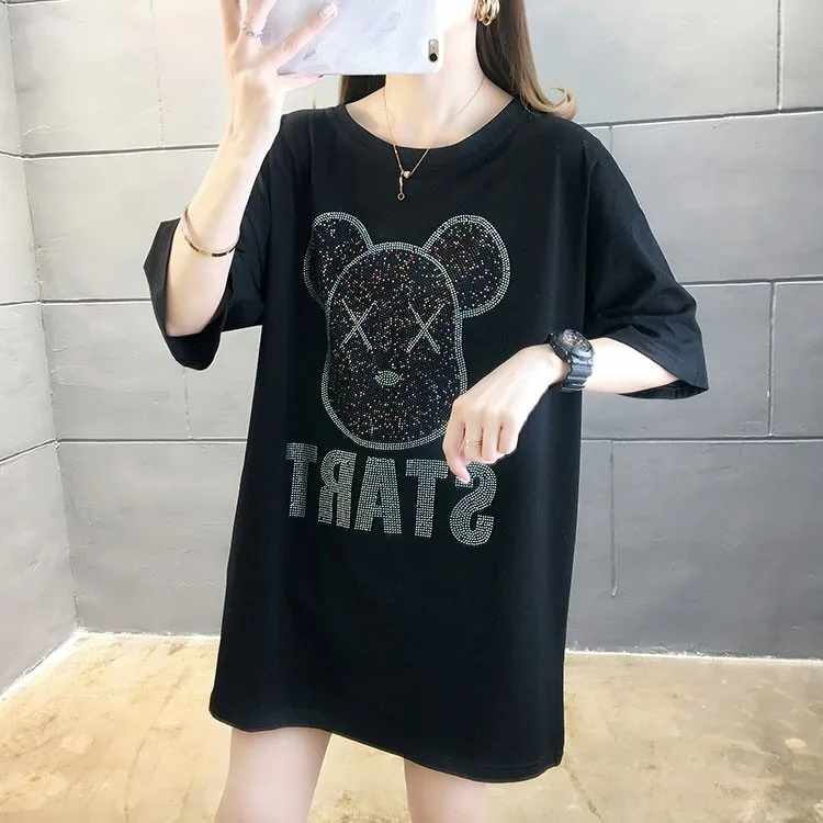 

low price custom hot casual solid color oversize women's t-shirts graphic printed women Fashion o-neck summer cute pattern Shirt, Customized colors
