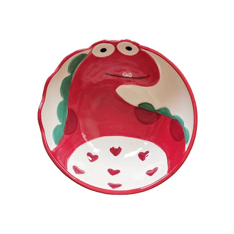 

HY 6 inch Cartoon Colorful Animal Dinosaur Shape Big rice bowl Noodle soup deep bowl
