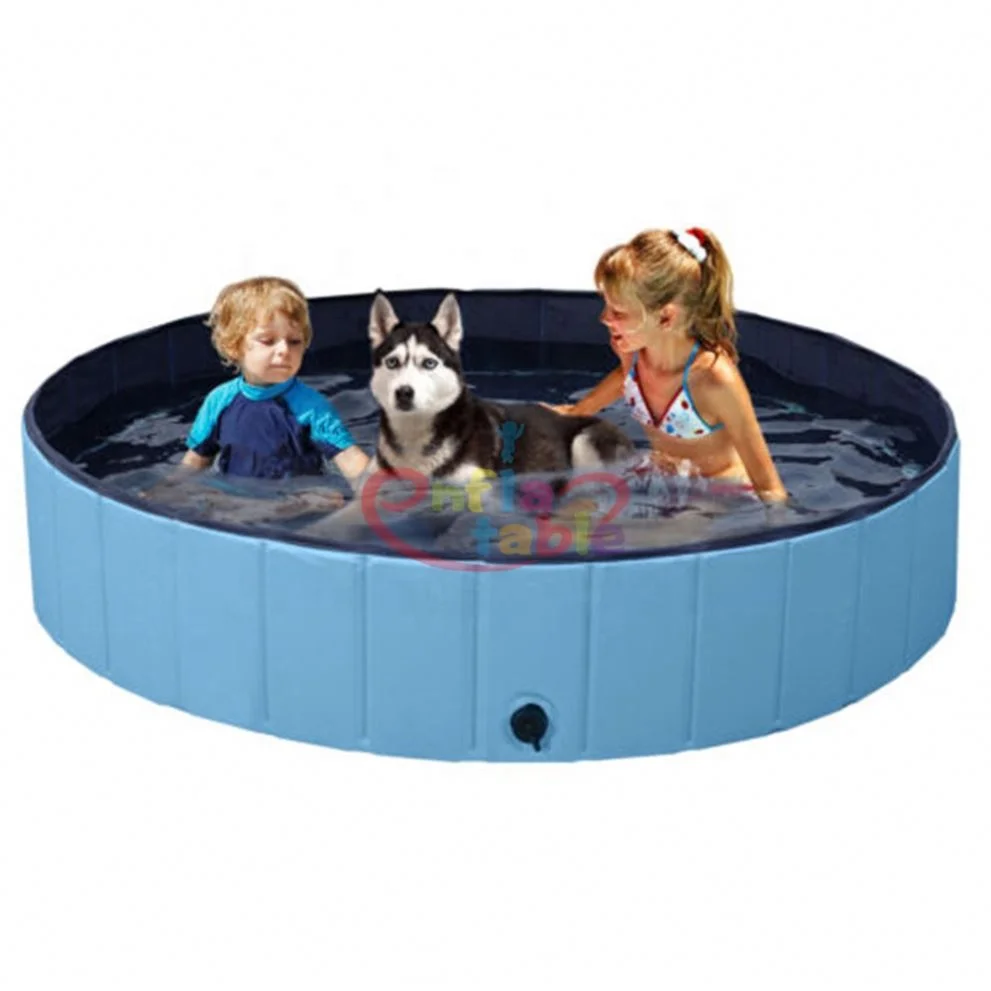 

Foldable Dog Pet Bath Collapsible Bathing Tub Kiddie Pool, Blue, red or as customized