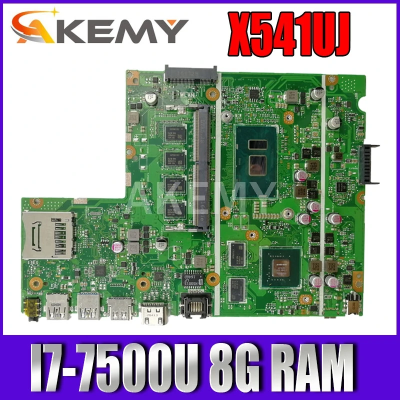 

Akemy X541UJ Motherboard For ASUS X541UQK X541UVK X541Uj A541U F541Uj Laotop Mainboard I7-7500U 8G RAM Tested free shipping