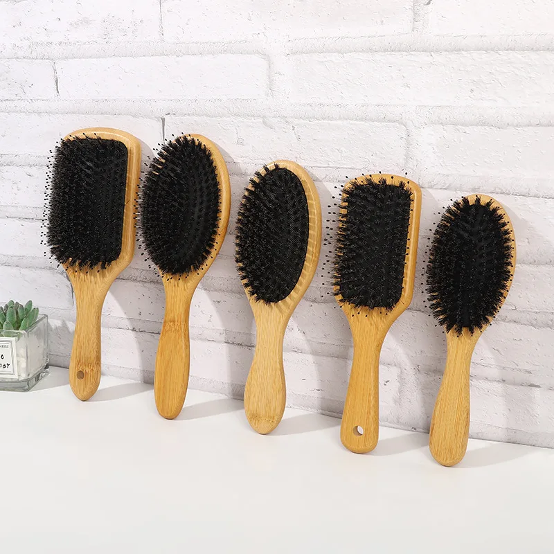 

Nice Quality Brush Hair Comb Customized Ready For Ship Bamboo Boar Bristle Hair Brush Natural Scalp Massage