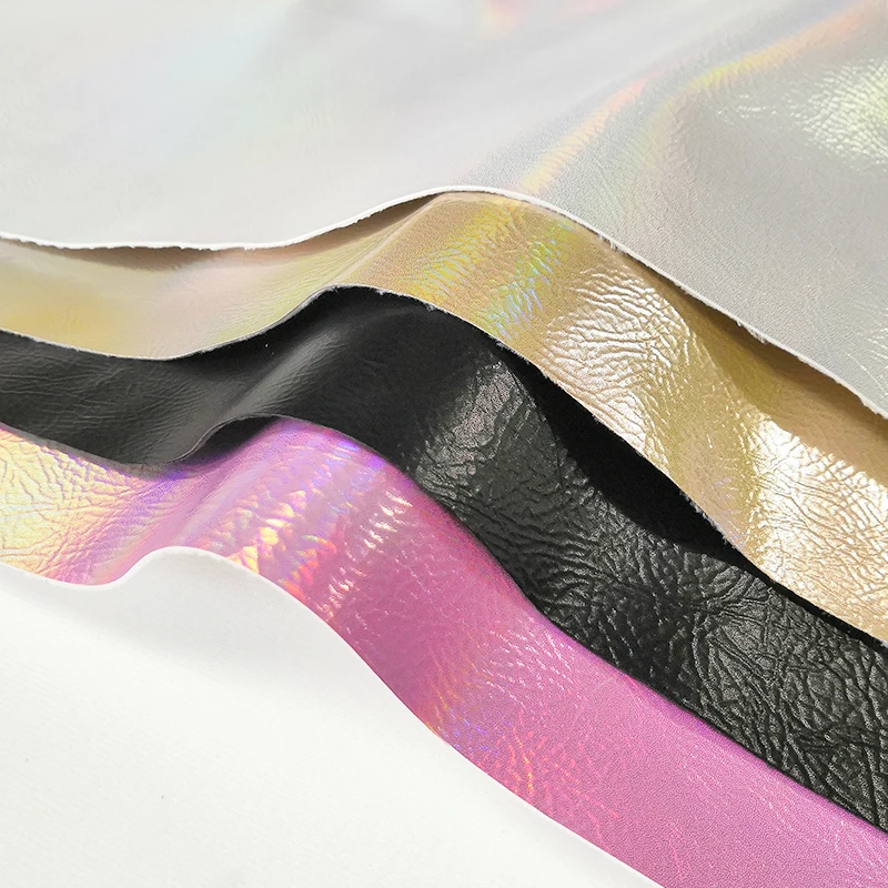 
Diy Glitter Faux Leather Manufacturer Synthetic Leatherette Laser Glitter Pu Pvc Vegan Leather For Shoes 