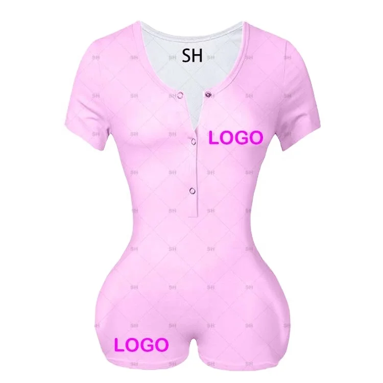 

women jumpsuits custom logo onesie Mixed Colored Solid Collection Simple Design Women Plain colour Onesie