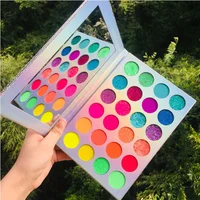 

Wholesale factory supply neon pigments eyeshadow palette neon pigments color makeup press glitter matte eyeshadow