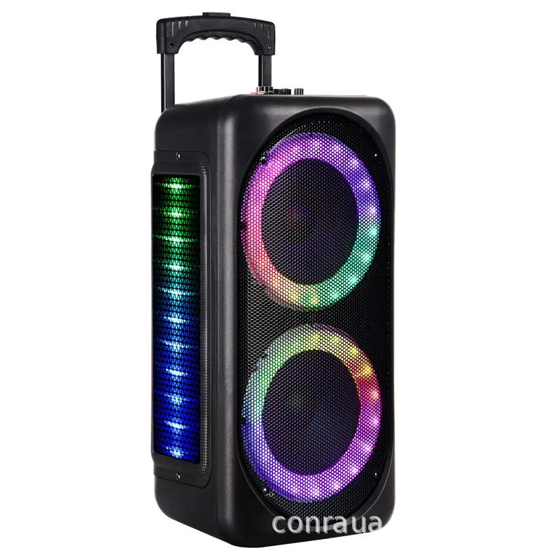 

8 inch colorful led light trolly Bluetooth speaker outdoor party karaoke