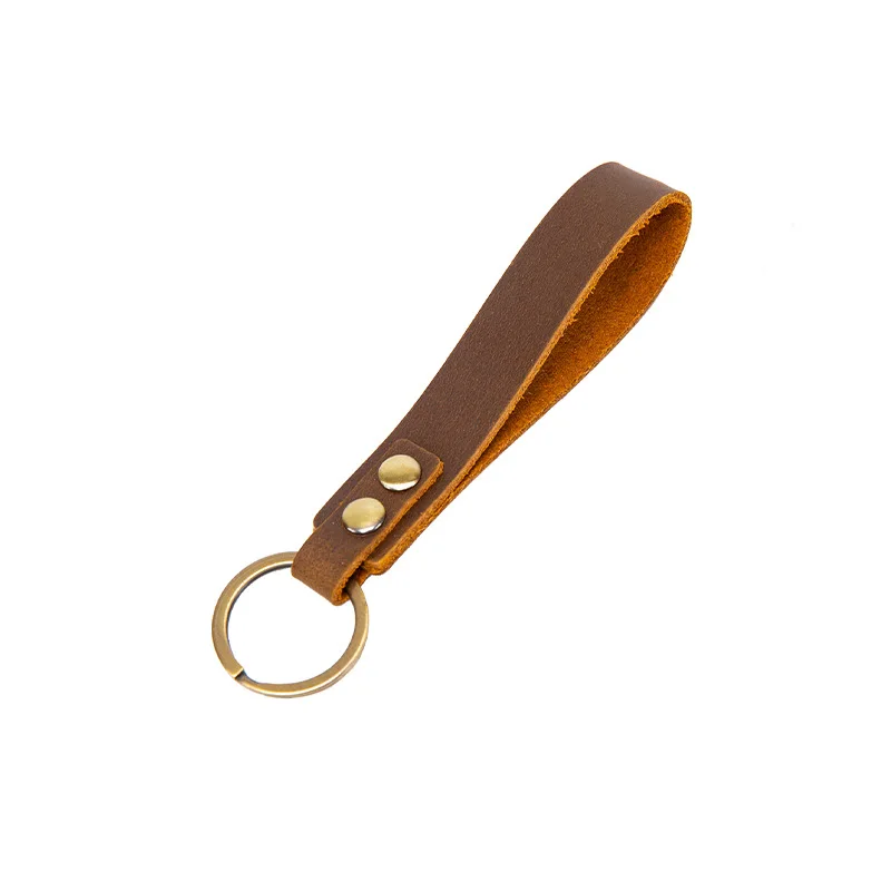 

Wholesale Custom Logo Keychain Real Leather Factory KeyRing Custom Made Embossed Promotional Gift Genuine Leather Key Chains