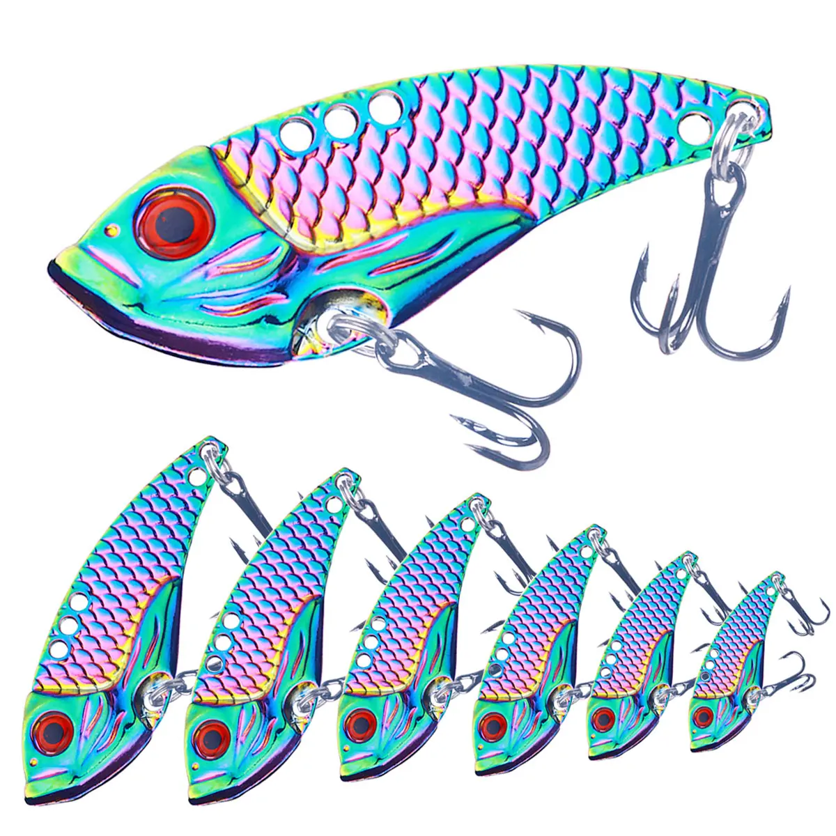 3G 5G 7G 10G 15G 20G Fish Scale Shape VIB Swimbait Metal Vibration Fishing Bait Fishing Lure