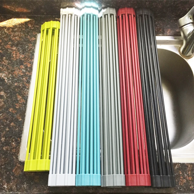 

Custom wholesale factory wholesale silicone foldable dish draining rack, Customized color