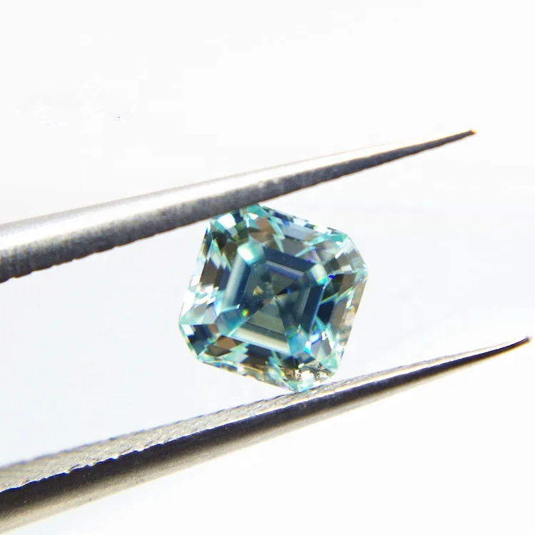 

Double jewelry nice asscher cut green moissanite diamond wholesale price