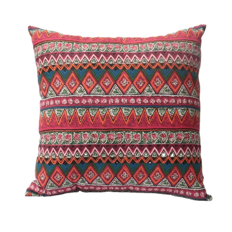 

Boho pattern cotton polyester linen cushion cover for home decoration