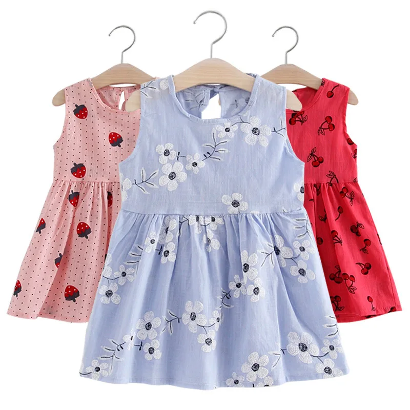 

Spring/Summer New Arrivals Children's Clothing Girls Parent-child Clothing Printed Rope Sleeveless Vest Dress, Picture