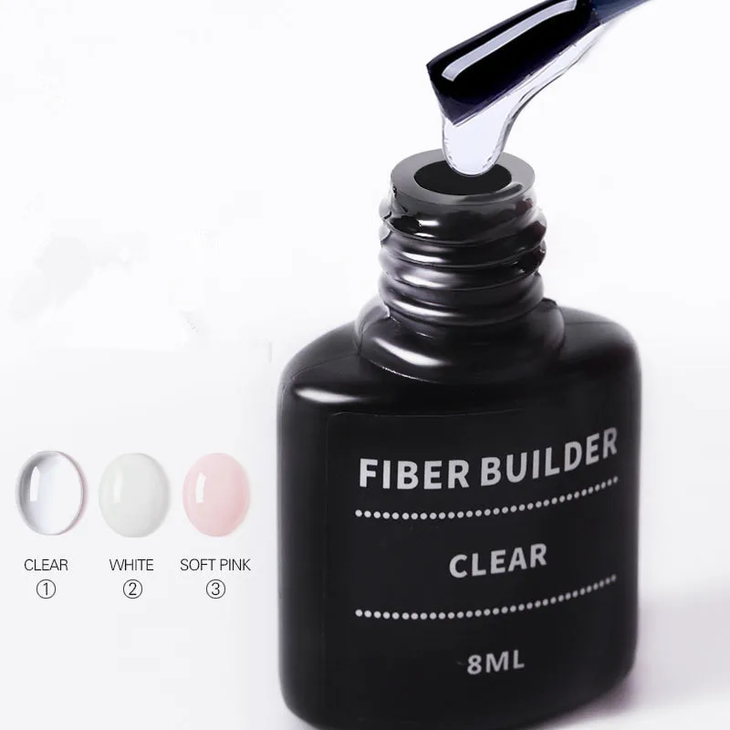 

Led Nail Glass Fiber Gel Lacquer Soak Off Specially Prepared Fiber nail art gel For Extention, Clear,pink, white