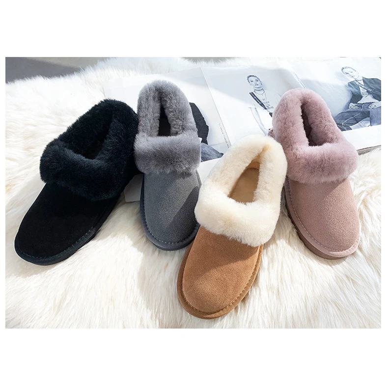 

Wholesale Price winter women girls snow boots women shoes leather OEM real wool Shoes for ladies, Black ,pink ,brown,grey