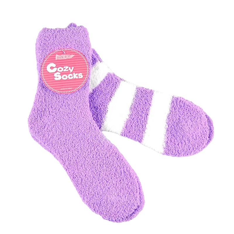 

Soft Warm Cozy Socks Custom Bulk Microfiber Fuzzy Bed Socks Winter Fluffy Socks for Women